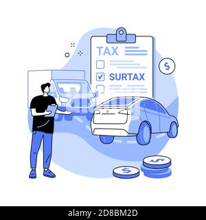 Transportation surtax abstract concept vector illustration. Stock Vector