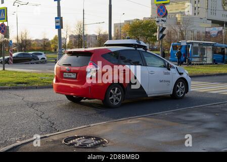 Unmanned self driving car made by Yandex, testing on public roads Stock Photo