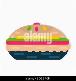 pie on plate for pastry food concept vector illustration Stock Vector