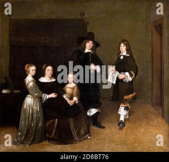 Portrait of a Family - Gerard ter Borch, after 1656 Stock Photo