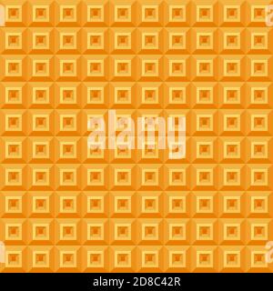Vector geometric seamless pattern. Orange 3D volumetric geometric shapes, cubes. 70s style. 2d, 3d texture for backgrounds, design of wall panels, tiles, decoration materials, wrapping Stock Vector