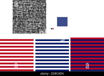 american elections vote seamless lettering pattern with democratic civil society slogans and appeal words. design for paper textile cards disposable tableware stickers Stock Vector