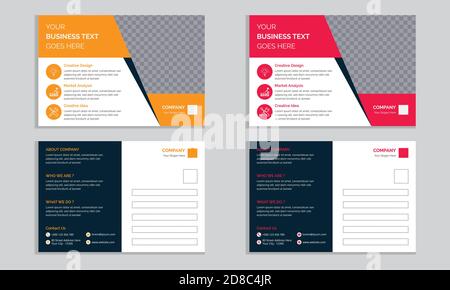 Postcard Design Vector Template, Set Template Design For Social Media, Web Banners, Background, Presentation, Brochure And Book Cover Layout. Stock Vector