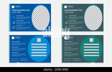 Postcard Design Vector Template, Set Template Design For Social Media, Web Banners, Background, Presentation, Brochure And Book Cover Layout. Stock Vector