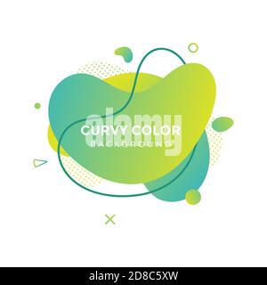 Modern liquid abstract element graphic gradient flat style design fluid vector. Stock Vector
