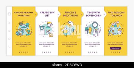 Self care checklist onboarding vector template Stock Vector