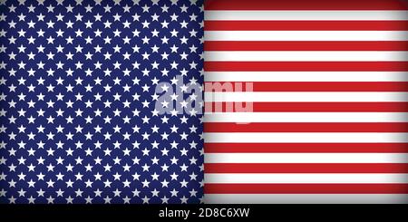 american elections vote seamless patterns set. collection of patterns with democratic civil society slogans, stars and stripes flag signs. design for advertising products and printing Stock Vector