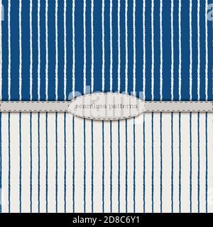 hand-drawn seamless patterns in simplified scandinavian minimalism style. classic blue pantone 2020 and beige bicolor. stock hand drawn vector for printing on fabric, textile, wallpaper, wrapping. Stock Vector