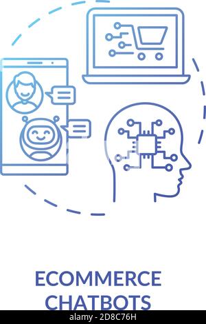 Ecommerce chatbots concept icon Stock Vector