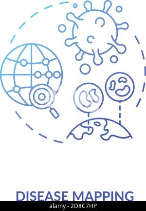 Disease mapping concept icon Stock Vector