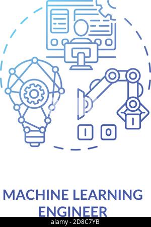 Machine Learning Engineer concept icon Stock Vector