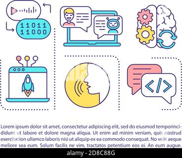 Machine learning concept icon with text Stock Vector