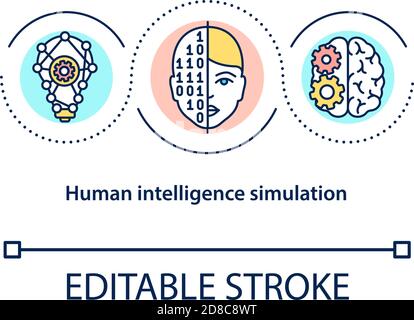 Human intelligence simulation concept icon Stock Vector