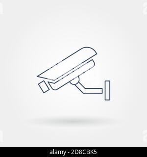 cctv camera single isolated icon with modern line or outline style Stock Vector