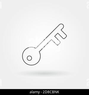 key single isolated icon with modern line or outline style Stock Vector