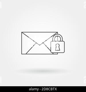 email security single isolated icon with modern line or outline style Stock Vector