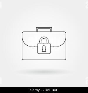 briefcase security single isolated icon with modern line or outline style Stock Vector