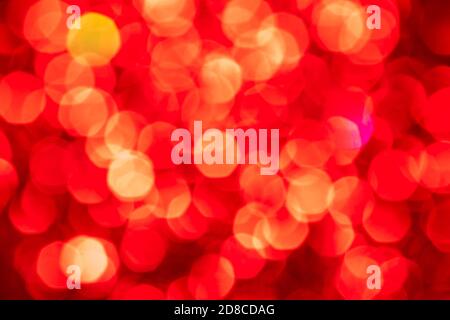 Red lights abstract bokeh backdrop. Chrismas or valentine's day lights bokeh. Stock Photo