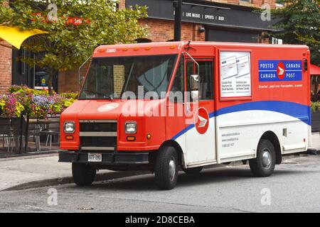 Canada Post vehicle in downtown Toronto, Canada Stock Photo