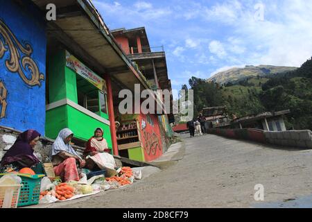 Magelang, Indonesia. October 2020. the beauty of building houses in the countryside of the mountainside. Nepal van Java is a rural tour on the slopes Stock Photo