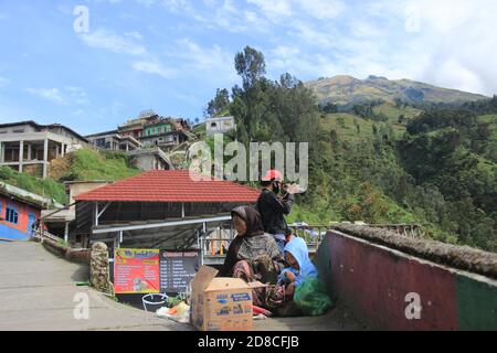 Magelang, Indonesia. October 2020. the beauty of building houses in the countryside of the mountainside. Nepal van Java is a rural tour on the slopes Stock Photo