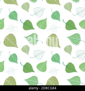 Vector background consisting of birch tree leaves Stock Vector