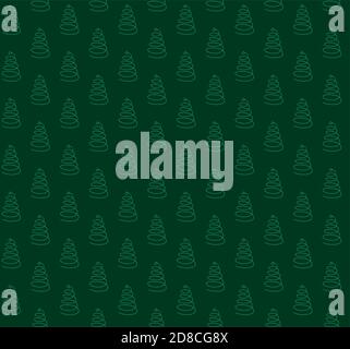 green vector seamless pattern with christmas trees Stock Vector