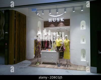 AUCKLAND, NEW ZEALAND - Oct 07, 2019: View of Husk boutique in Westfield Newmarket Shopping Centre mall Stock Photo