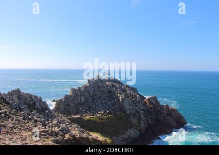 Pointe du Raz and La Vielle lighthouse in Plogoff Stock Photo