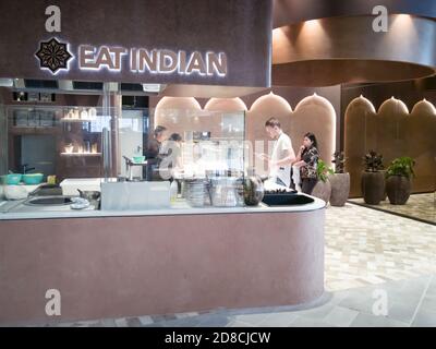 AUCKLAND, NEW ZEALAND - Oct 07, 2019: View of Eat Indian restaurant in Westfield Newmarket Shopping Centre mall Stock Photo