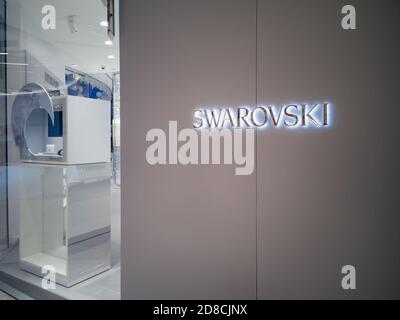 AUCKLAND, NEW ZEALAND - Oct 07, 2019: View of Swarovski boutique in Westfield Newmarket Shopping Centre mall Stock Photo