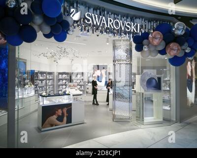 AUCKLAND, NEW ZEALAND - Oct 07, 2019: View of Swarovski boutique in Westfield Newmarket Shopping Centre mall Stock Photo