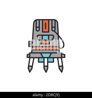 Electric laser level color line icon. Pictogram for web page, mobile app, promo. Stock Vector