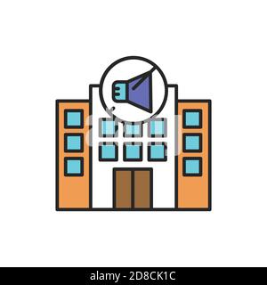 Soundproof apartment color line icon. Pictogram for web page, mobile app, promo. Stock Vector