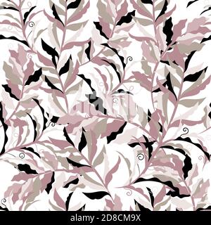 vector seamless pattern with leaf pattern. Stock Vector