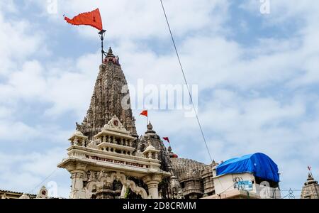 dwarkadhish temple of gujarat is located on the banks of Gomti river Stock Photo