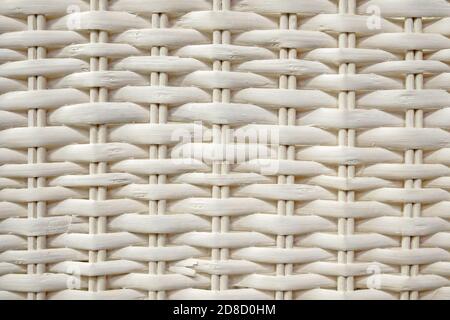 white rattan woven pattern, close-up of textured background Stock Photo