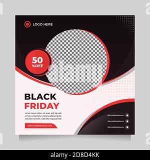 Stylish Black friday season sale social media post and web banner template for digital marketing. Trendy editable template for promotion product Stock Vector