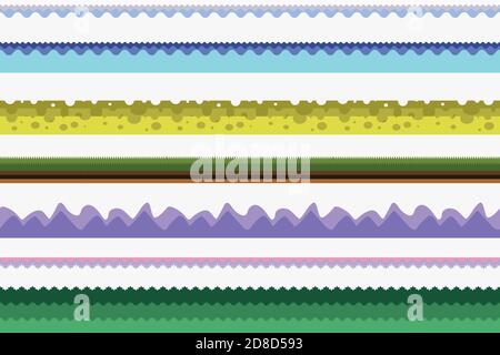 vector cartoon style seamless borders. Stock Vector