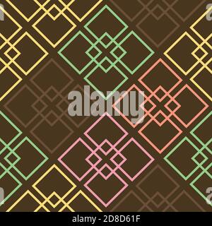 Simple geometric repeating pattern with colorful squares. Seamless abstract pattern with shapes. Vector illustration Stock Vector