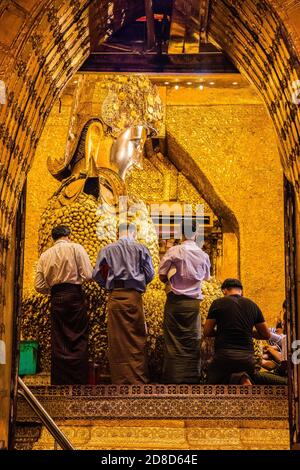 Mahamuni Buddha Temple in Mandalay Burma Stock Photo