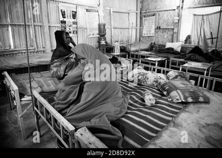 Rohingya refugee is seen at hospital at Kutupalong camp on January 17, 2018 in Cox's Bazar, Bangladesh. In November 2017 Stock Photo