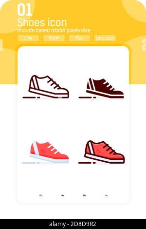 Shoes premiun icon with multiple style isolated on white background. Sign symbol vector illustration icon for web design, ui, ux, fashion, apps Stock Vector