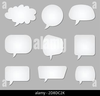 Set of white blank speech bubbles Stock Vector
