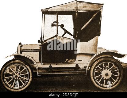 The very first Austin Seven in Britain (The Baby Austin) . It had a short engine, bulb horn and waterproof side curtains.  This  economy car was made from from 1923-1939 in the U.K.. It was nicknamed the 'Baby Austin' and was one of the most popular cars produced for the British market.The wheelbase was 6 ft 3 inches (1.905 m), and the track   40 inches (1.016 m).  It was Britain’s first true People’s Car Stock Photo