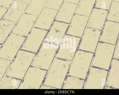 Modern dirty brick pavement background, instagram style Stock Photo