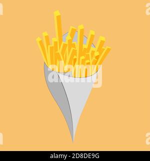 News print chip cone vector illustration on a yellow background Stock Vector