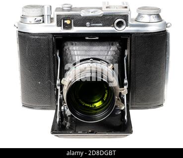 Houghton Ensign Commando Camera - c1945 - a folding rollfilm camera. Stock Photo