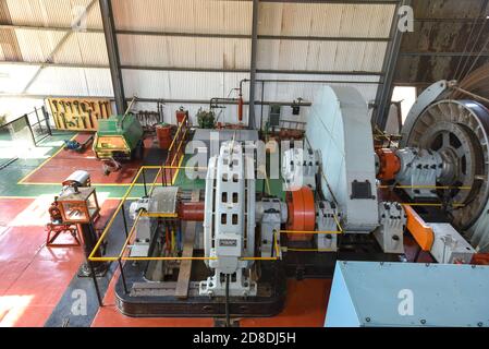 Old machinery in Gold Reef City used in mining, Johannesburg, South Africa Stock Photo