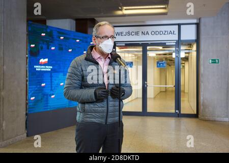 Warsaw, Mazovian, Poland. 29th Oct, 2020. Conference Of The Prime Minister And The Minister Of Health At The National Stadium In Warsaw.in the picture: ADAM NIEDZIELSKI Credit: Hubert Mathis/ZUMA Wire/Alamy Live News Stock Photo